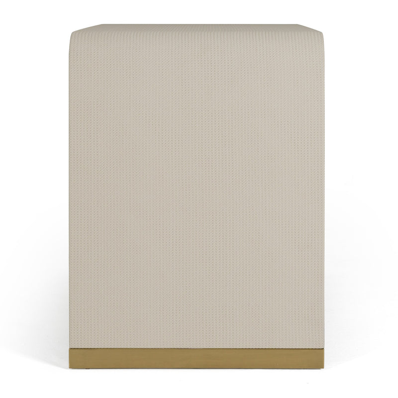 Modrest Florence - Modern Beige Leatherette + Gold Nightstand