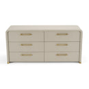Modrest Florence - Modern Beige Leatherette + Gold Dresser