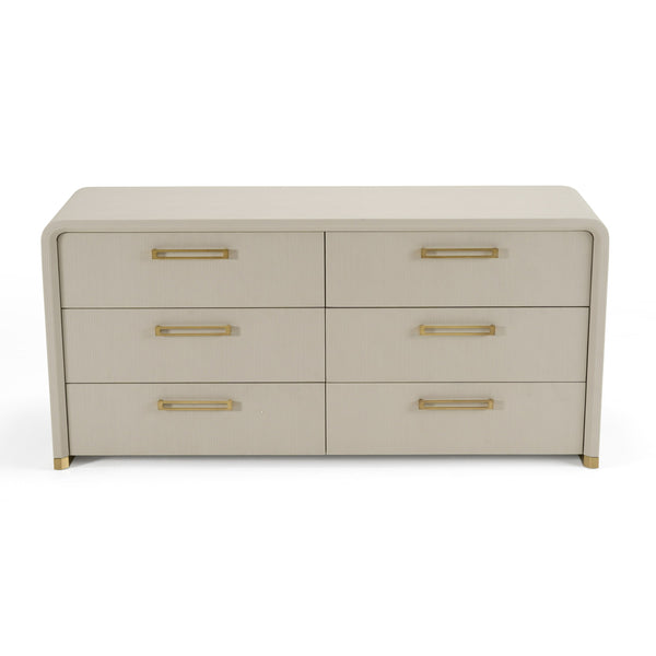 Modrest Florence - Modern Beige Leatherette + Gold Dresser