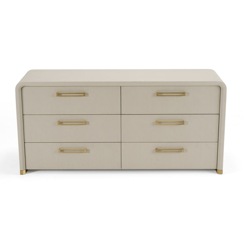 Modrest Florence - Modern Beige Leatherette + Gold Dresser