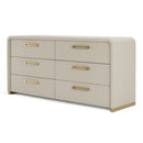 Modrest Florence - Modern Beige Leatherette + Gold Dresser