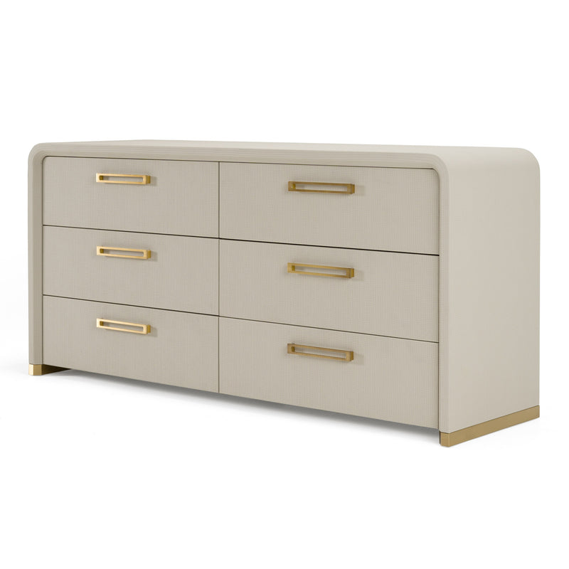 Modrest Florence - Modern Beige Leatherette + Gold Dresser