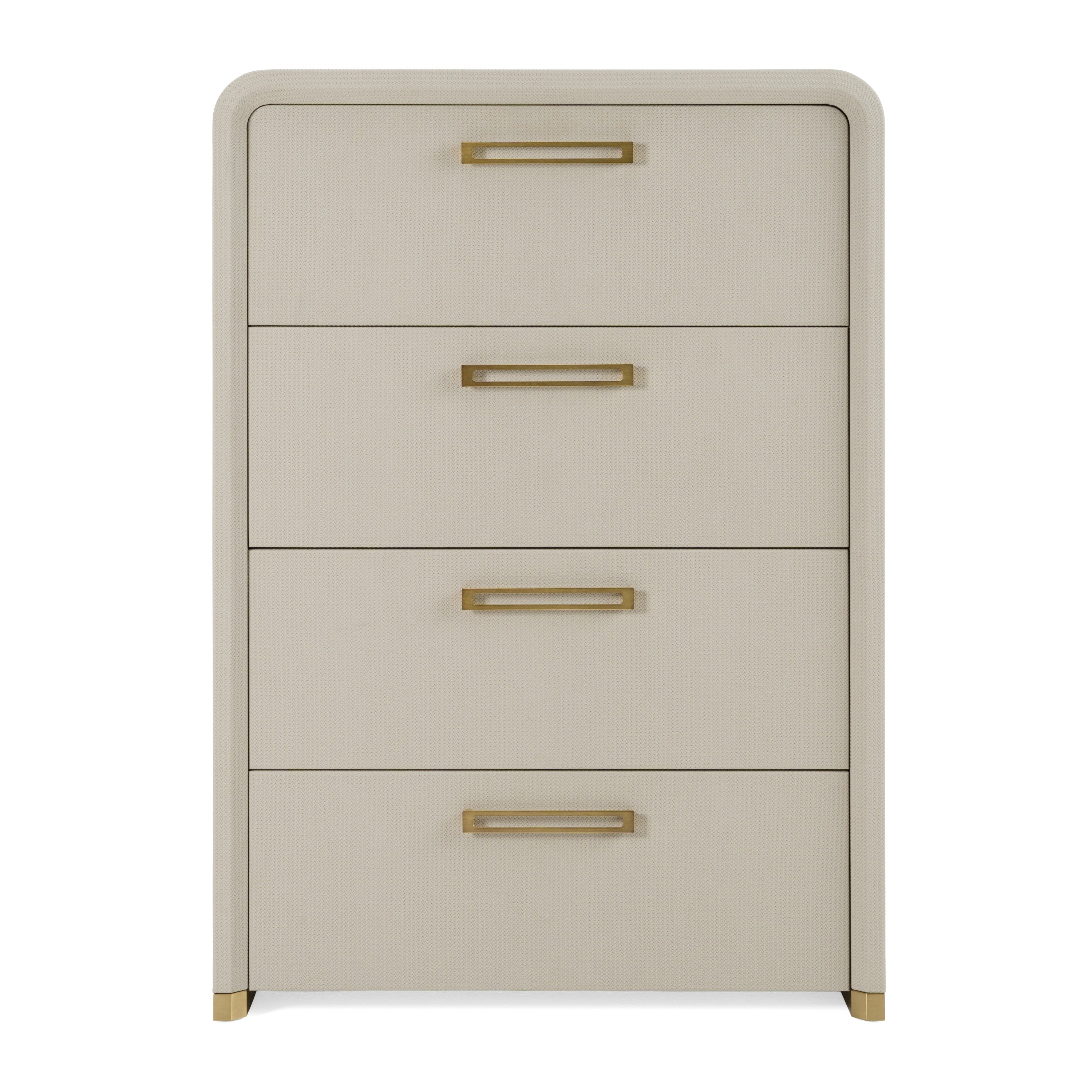 Modrest Florence - Modern Beige Leatherette + Gold Chest