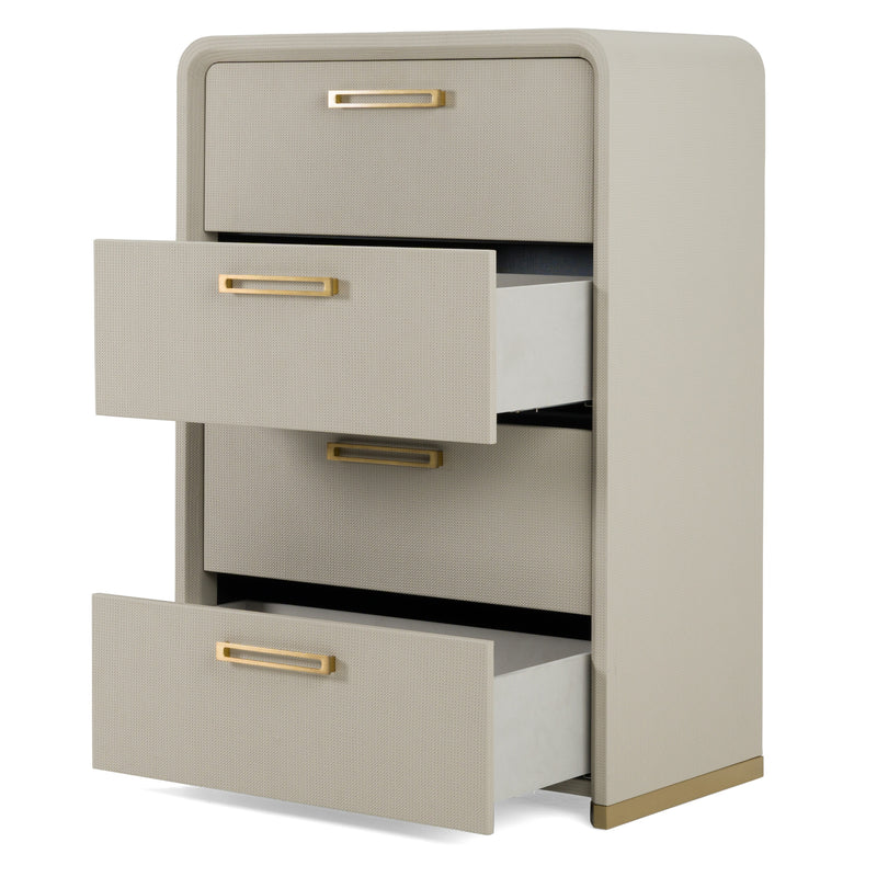 Modrest Florence - Modern Beige Leatherette + Gold Chest