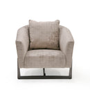 Modrest Forbis - Contemporary Light Grey Fabric Accent Chair