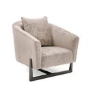 Modrest Forbis - Contemporary Light Grey Fabric Accent Chair