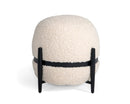 Divani Casa Fouston - Contemporary White Sherpa Pouf