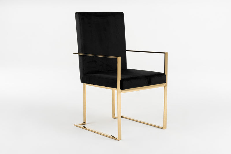 Modrest Fowler - Modern Black Velvet Dining Chair