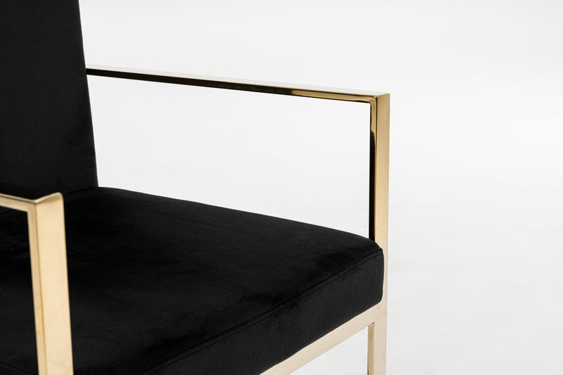 Modrest Fowler - Modern Black Velvet Dining Chair