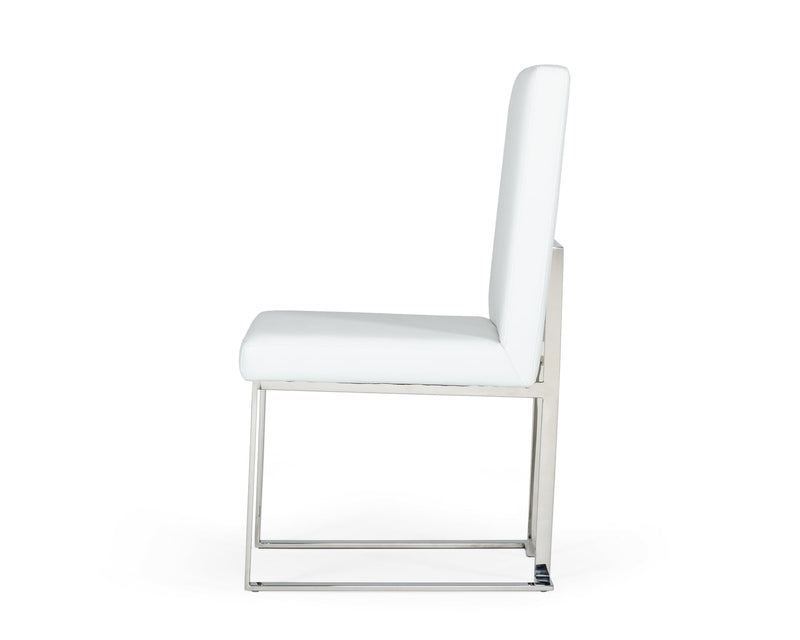 Modrest Fowler - Modern White Leatherette Dining Chair Set of 2