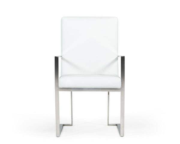 Modrest Fowler - Modern White Eco-Leather Dining Armchair