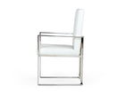 Modrest Fowler - Modern White Eco-Leather Dining Armchair