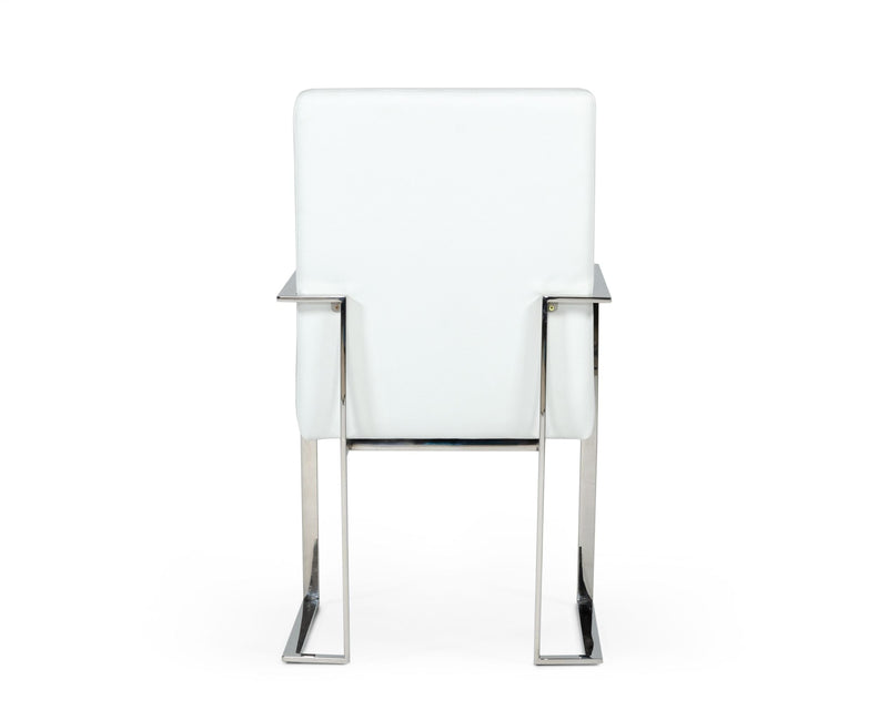 Modrest Fowler - Modern White Eco-Leather Dining Armchair