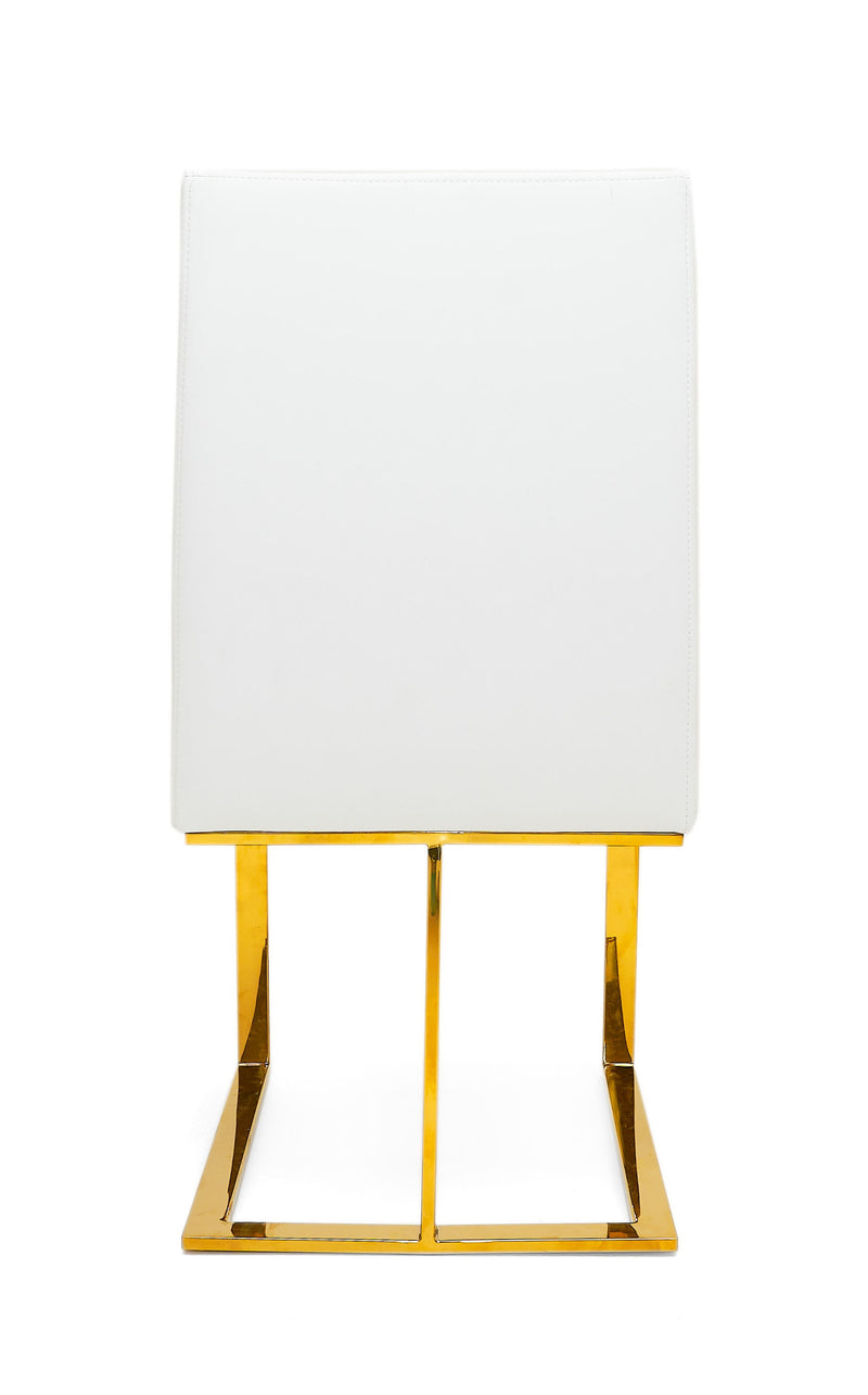 Modrest Frankie - Contemporary White & Gold Dining Chair