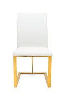 Modrest Frankie - Contemporary White & Gold Dining Chair