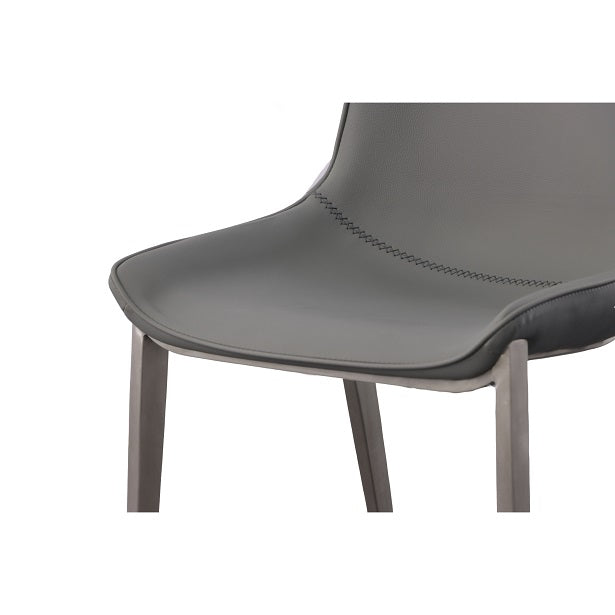 Modrest Frasier - Modern Grey Eco-Leather Dining Chair (Set of 2)