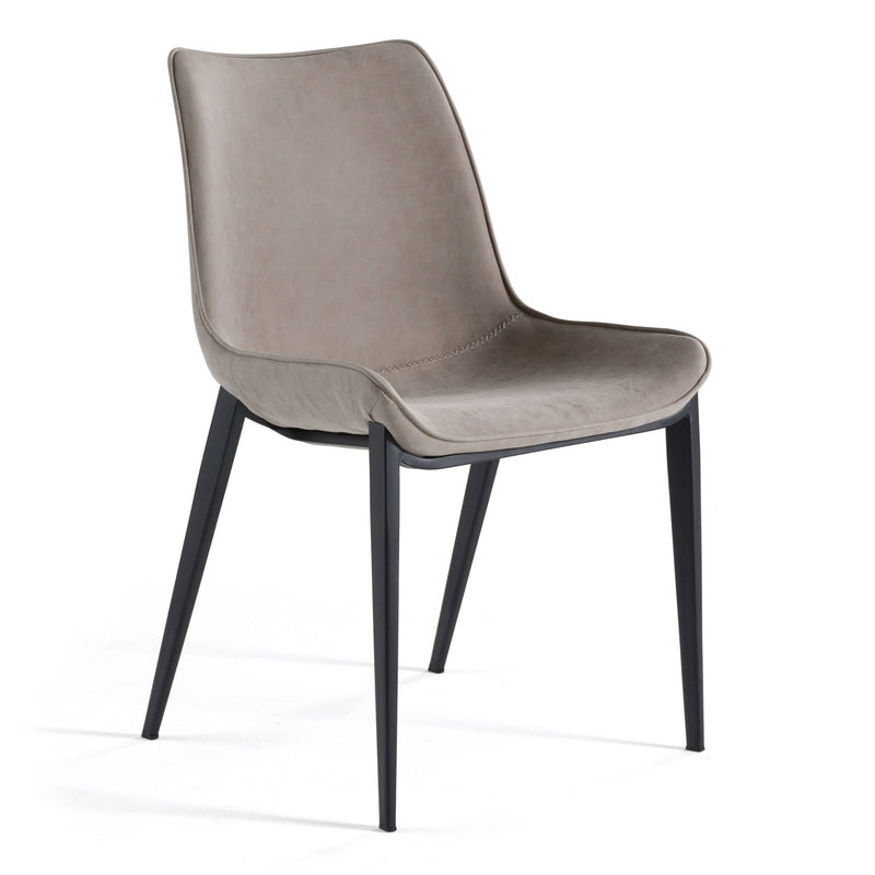 Modrest Frasier - Modern Light Grey Eco-Leather Dining Chair (Set of 2)