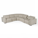 Divani Casa Frazier - Modern Light Grey Leather Console