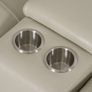 Divani Casa Frazier - Modern Light Grey Leather Console