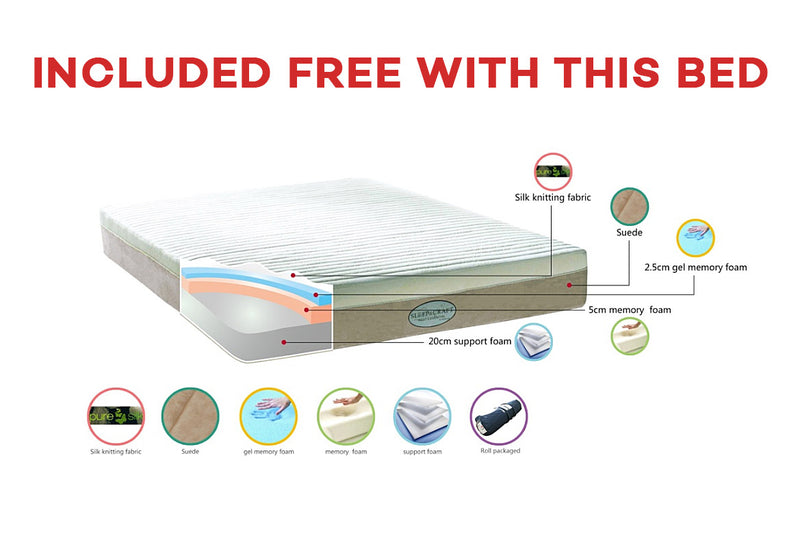 Concorde Modern Queen Bedroom Set with Storage and Mattress