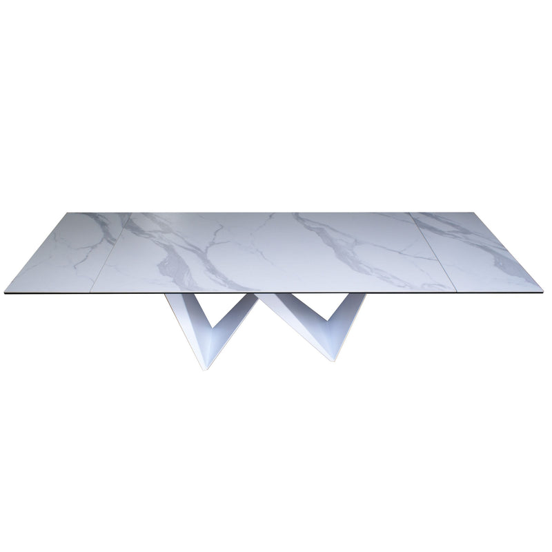 Modrest Fritz - Modern White Extendable Ceramic Dining Table