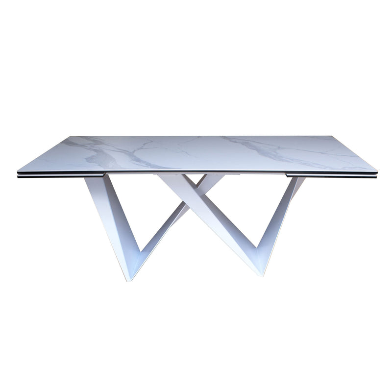 Modrest Fritz - Modern White Extendable Ceramic Dining Table