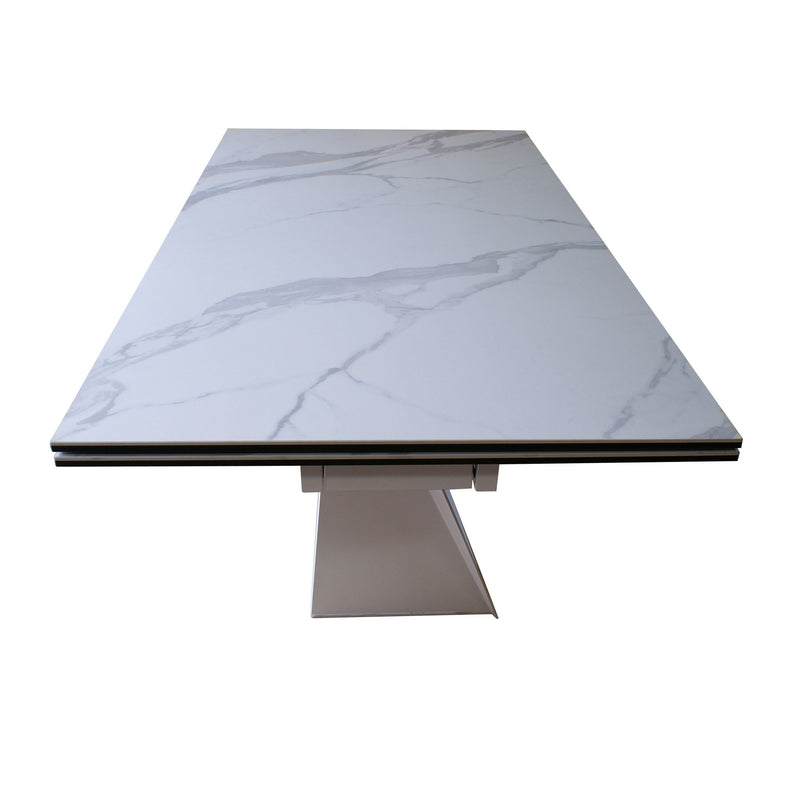 Modrest Fritz - Modern White Extendable Ceramic Dining Table