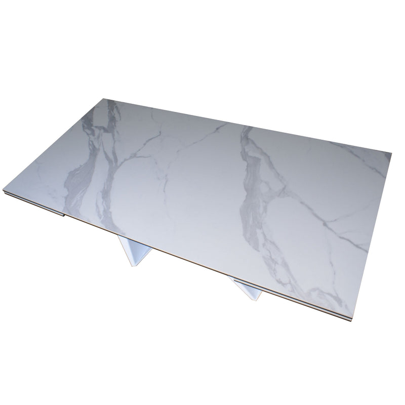 Modrest Fritz - Modern White Extendable Ceramic Dining Table