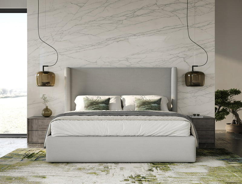 Nova Domus Asus - Italian Modern Elm Grey Nightstand