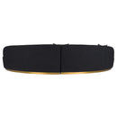 Divani Casa Frontier - Glam Black Fabric Curved Sectional Sofa with Grey Pillows