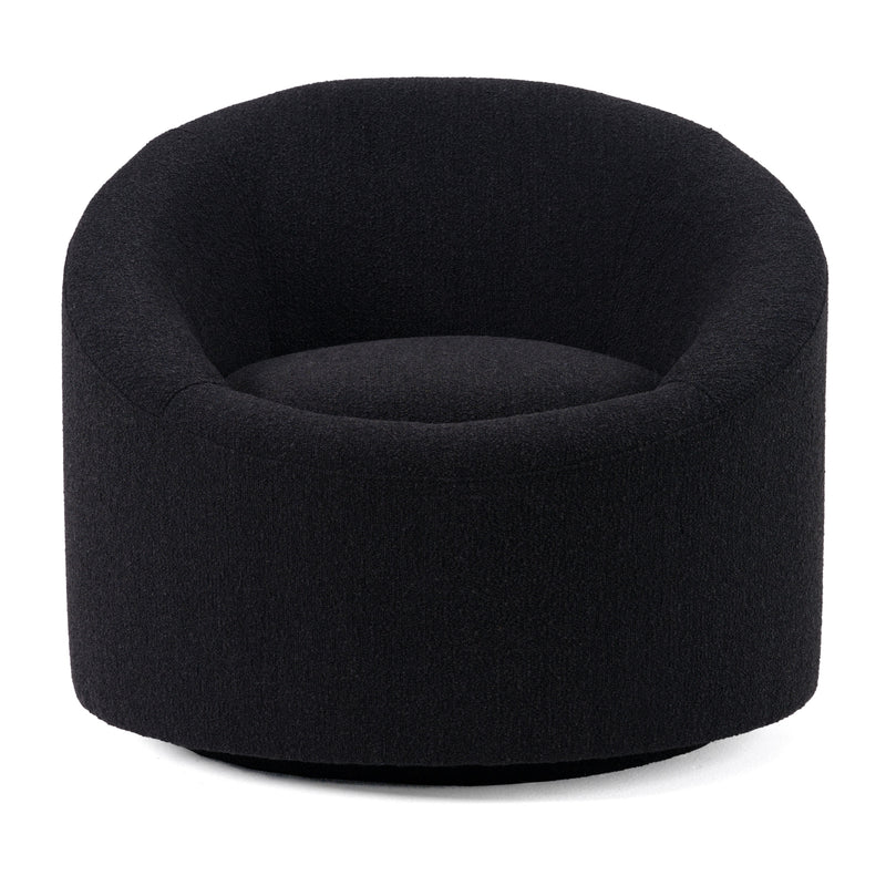 Modrest Frontier - Glam Black Fabric Accent Chair