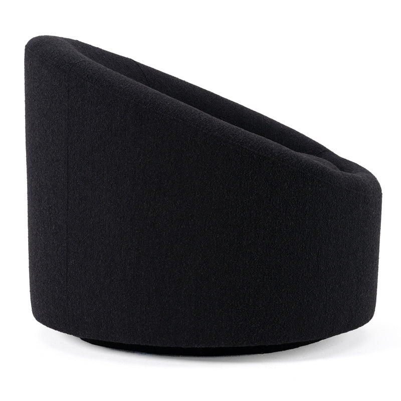 Modrest Frontier - Glam Black Fabric Accent Chair