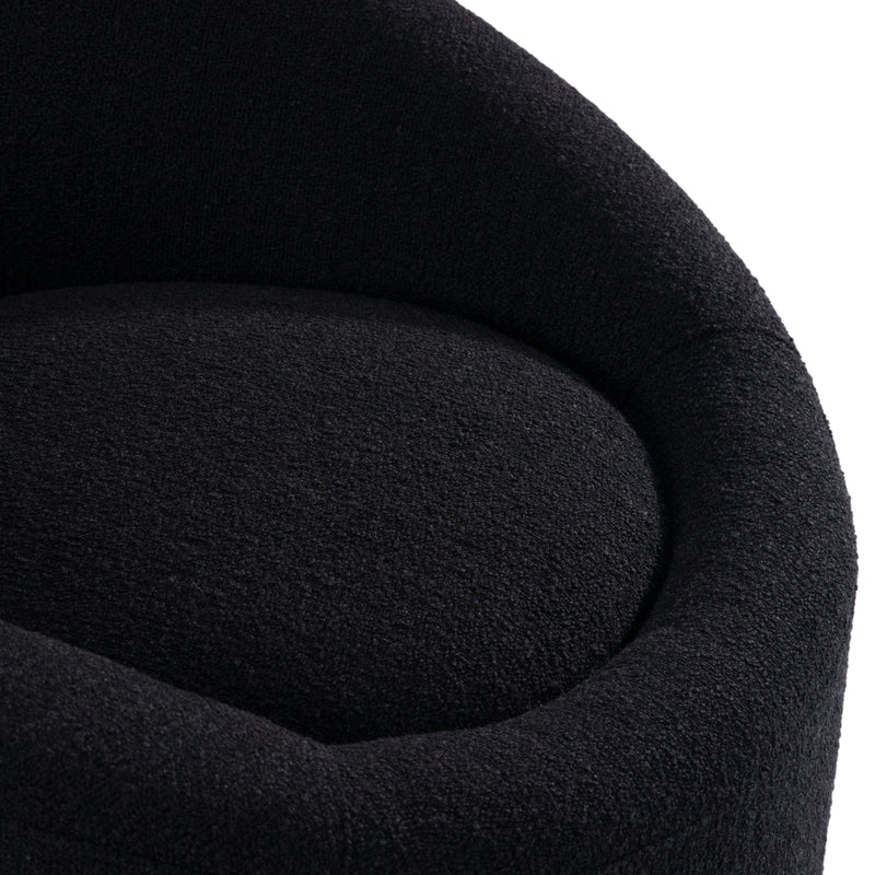 Modrest Frontier - Glam Black Fabric Accent Chair