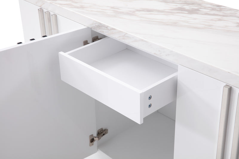 Modrest Kingsley Modern Marble & Stainless Steel Buffet