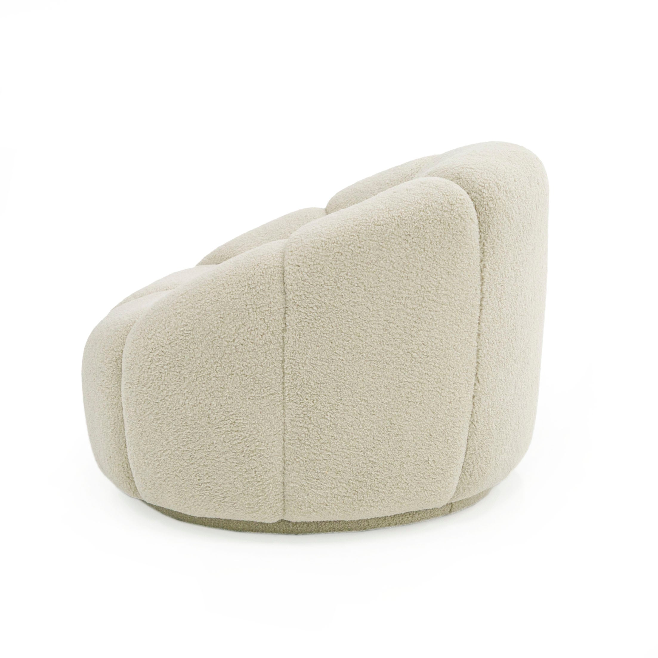 Divani Casa Gadson - Contemporary White Sherpa Swivel Chair Accent Chair