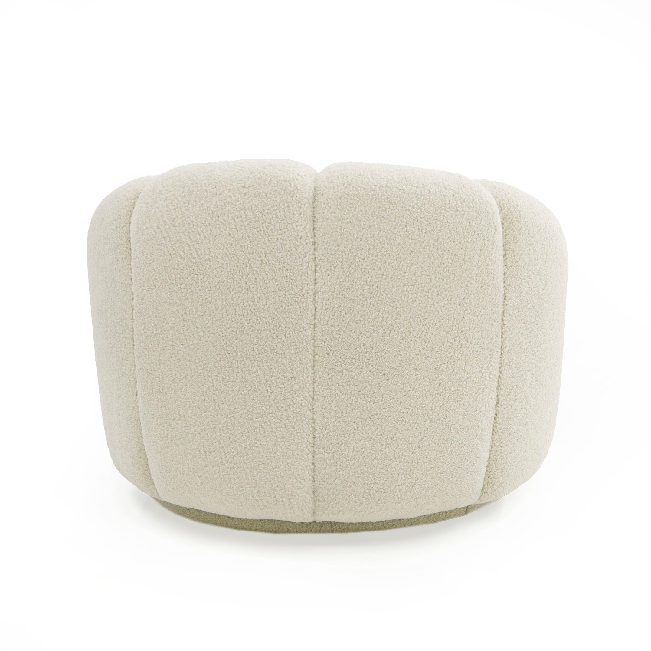 Divani Casa Gadson - Contemporary White Sherpa Swivel Chair Accent Chair