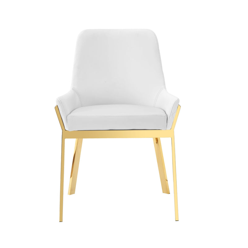 Modrest Ganon - Modern White & Gold Dining Chair