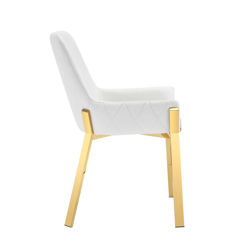 Modrest Ganon - Modern White & Gold Dining Chair