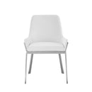 Modrest Ganon - Modern White & Brushed Stainless Steel Dining Chair
