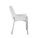 Modrest Ganon - Modern White & Brushed Stainless Steel Dining Chair