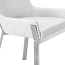 Modrest Ganon - Modern White & Brushed Stainless Steel Dining Chair