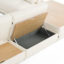 Divani Casa Garfield - Modern Off-White Leather 7-Piece Modular Sectional