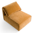 Divani Casa Gene - Modern Ochre Fabric Modular Armless Sectional Seat