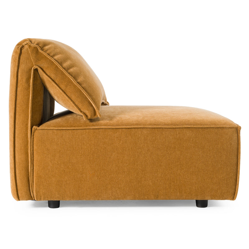 Divani Casa Gene - Modern Ochre Fabric Modular Armless Sectional Seat