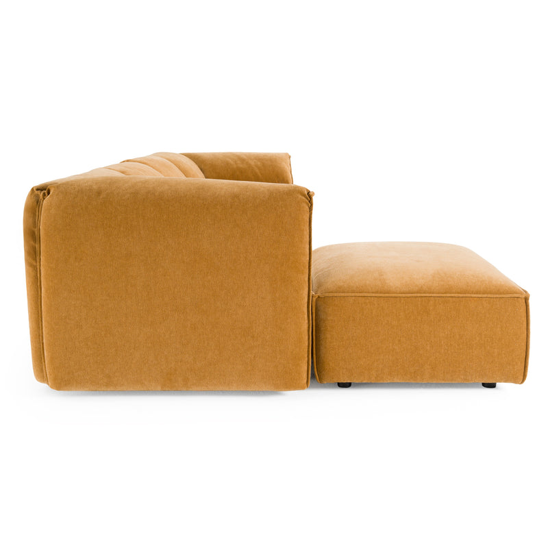 Divani Casa Gene - Modern Ochre Fabric 5-Piece Modular Sectional Sofa