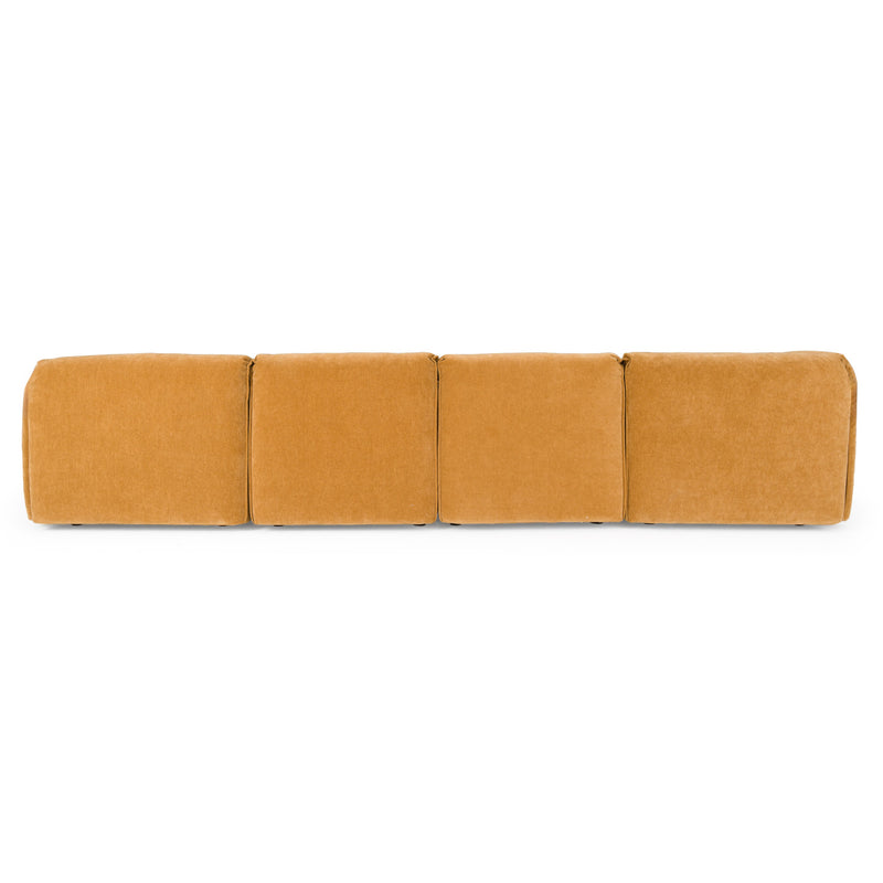 Divani Casa Gene - Modern Ochre Fabric 5-Piece Modular Sectional Sofa