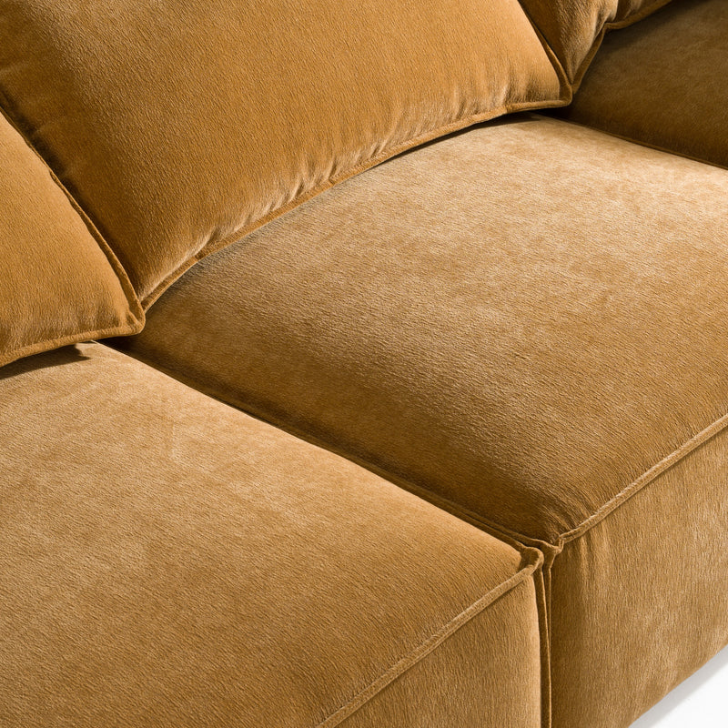 Divani Casa Gene - Modern Ochre Fabric 5-Piece Modular Sectional Sofa