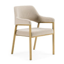 Modrest George - Modern Beige Fabric + Antique Brass Dining Chair