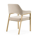 Modrest George - Modern Beige Fabric + Antique Brass Dining Chair