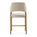 Modrest George - Modern Beige Fabric + Antique Brass Counter Chair